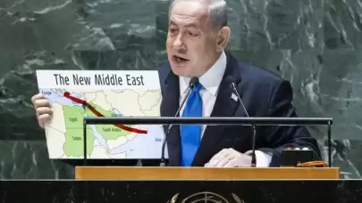 Netanyahu'dan Tartışmalı Harita! Batı Şeria'yı İsrail Toprağı Olarak Gösterdi